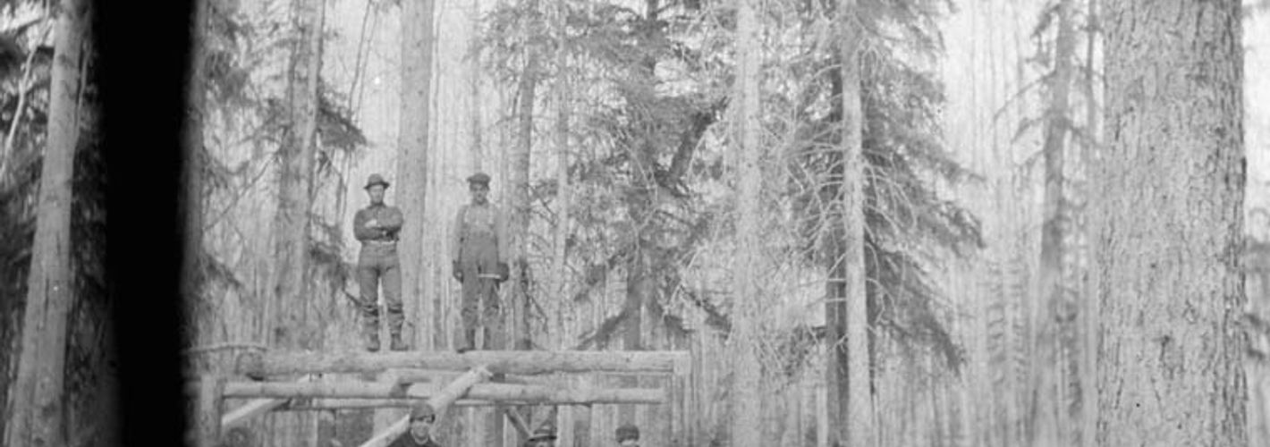 Lumberjacks in British Columbia or Alberta, 1920
