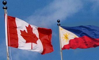 Drapeaux du Canada et de les Philippines