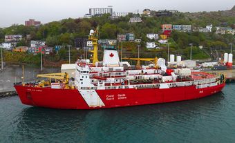 Colour photo of Canadian Coast Guard vessel.
