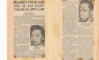 Clipping from the Toronto Daily Star, “Dresden’s Color Bar Still Up, Rap Daley Failure to Apply Law,” 30 October 1954.