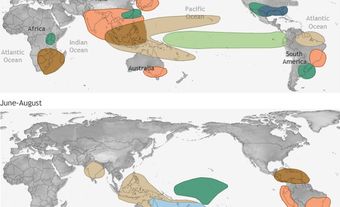 El Niño weather pattern map
