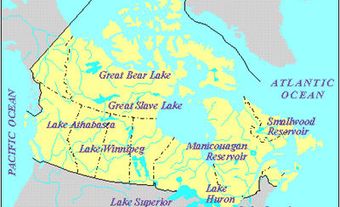 Lacs du Canada, carte des