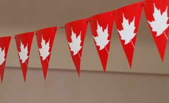 Canada Day party decorations.