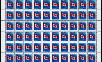 Timbres comportant le drapeau canadien