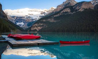 Canoes at Banff National Park
