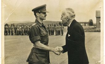 André Therrien with Vincent Massey, Governor General of Canada.