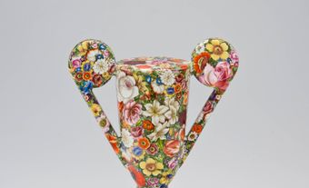 Léopold L. Foulem, Mille Fleurs Flower Vase with Neoclassical Handles, 2004. 