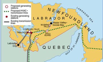 Projets de centrales électriques au Labrador