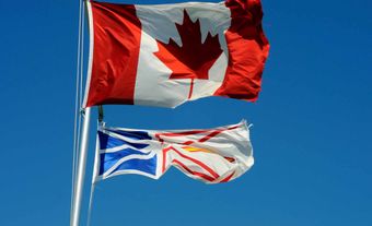 Canadian and Newfoundland & Labrador Flags