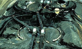 Mining the oil sands