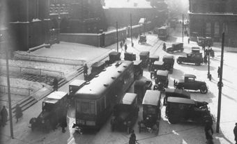 Circulation Place d’Armes, Montréal, 21 janvier 1925 