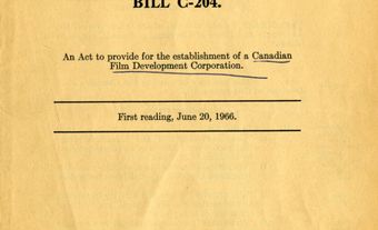 Livre blanc pour l’établissement de la Société de développement de l’industrie cinématographique canadienne