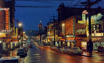 Quartier chinois de Vancouver, vers 1955.