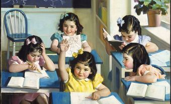 Quintuplées Dionne - Journées à l'école, 1938