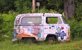 Hippie Bus. Early Volkswagen van. Prince Rupert, BC, Canada. (2007)