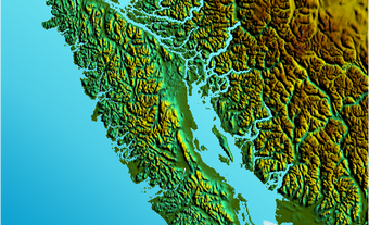 Vancouver Island with Canada-US Border