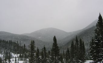 Snowy mountains.