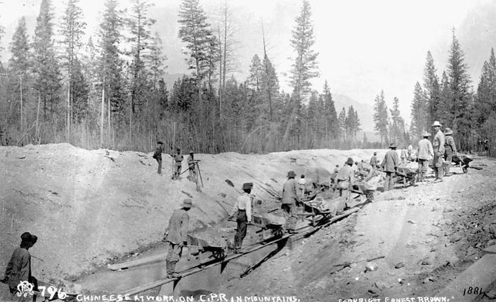 Construction du chemin de fer de Canadien Pacifique